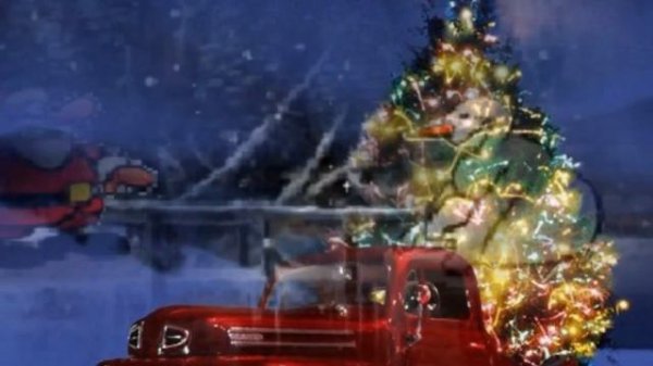 Новый год ёлка, шарики, хлопушки