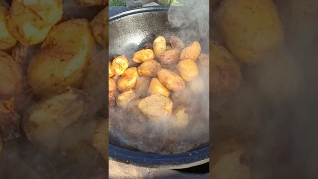 Мясо в казане на костре смотреть онлайн