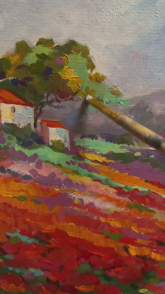 Елена Волик.Работа над картиной для международного художественного фонда