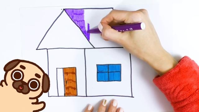 Drawing a house for children | Рисуем домик для детей | बच्चों के लिए घर बनाना смотреть онлайн