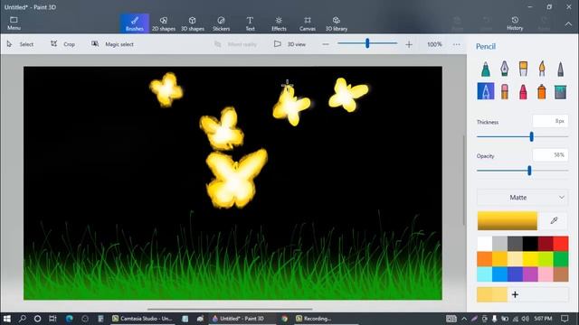 Magical Glowing Butterfly Drawing in Paint 3D смотреть онлайн