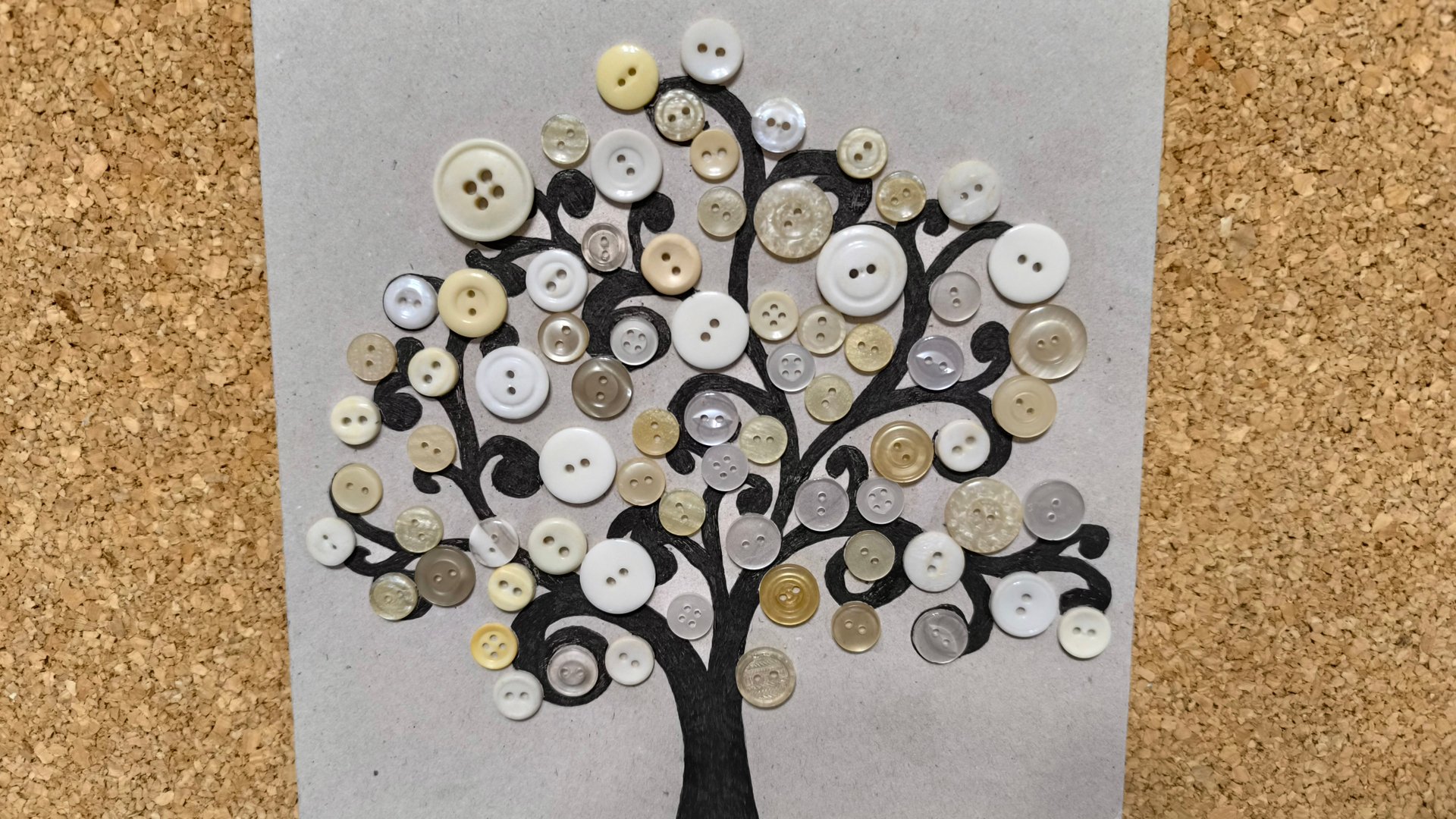 Дерево из пуговиц. Поделки для интерьера. Поделки в детский сад, школу. Осенняя поделка. Из пуговиц смотреть онлайн