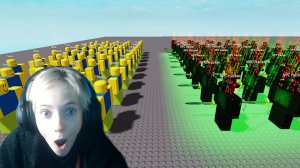 50 Читеров vs 50 Игроков в роблокс