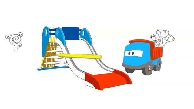 Leo The Truck Learns Colors For Kids. Animation.