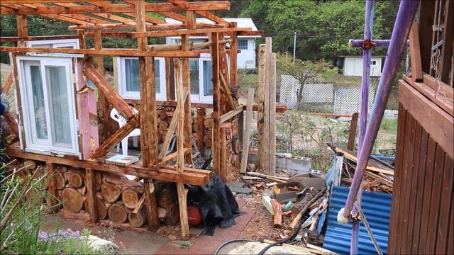 Building Korean style log cabin (ep19)#remake ( camera version) смотреть онлайн