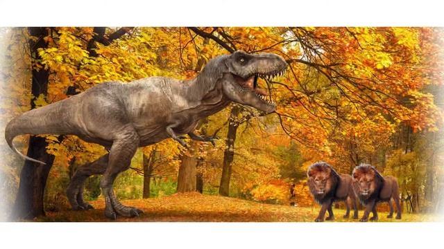 Tyrannosaurus Rex Vs 2 Lions