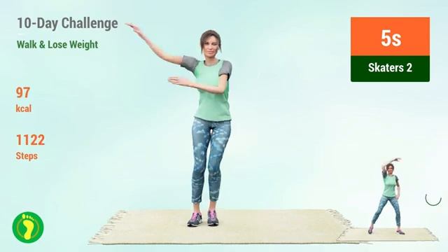 25-минут ходьба на месте, легкие упражнения, подходит начинающим)