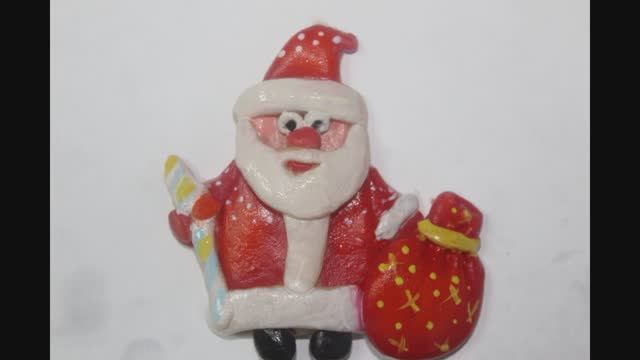 Новогодние поделки из соленого теста. Дед Мороз своими руками легко. смотреть онлайн