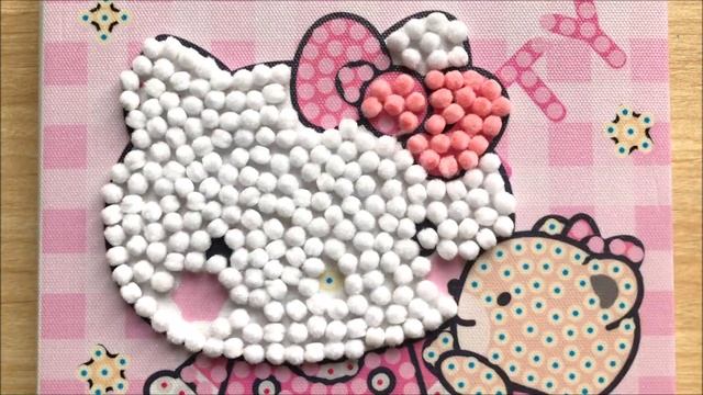 Tô màu sáng tạo mèo Kitty và gấu bông với hạt bông xốp pom -Painting Hello Kitty (Chim Xinh channel смотреть онлайн