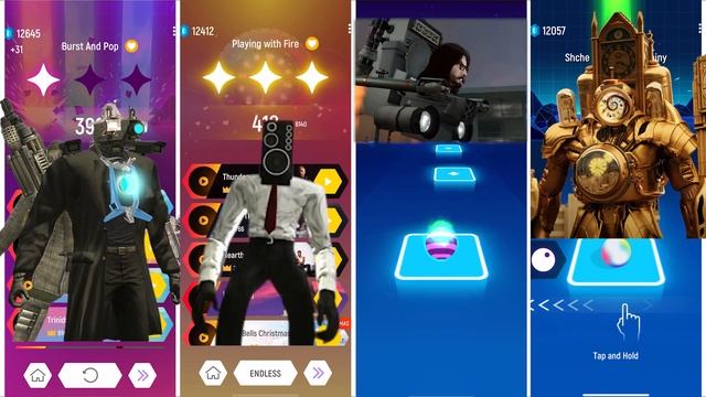 Cameraman Titan 🆚 Big SpeakerMan 🆚Camerawoman 🆚 Titan ClockMan Tiles Hop EDM Rush