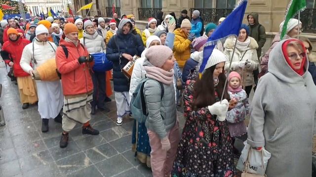 Maha Harinama in Moscow on New Year's Day 🎉💛 31.12.2022 смотреть онлайн
