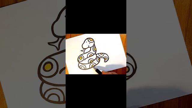 Как нарисовать змею детям / बच्चों के लिए सांप कैसे बनाएं / How to draw a snake for kids #shorts смотреть онлайн