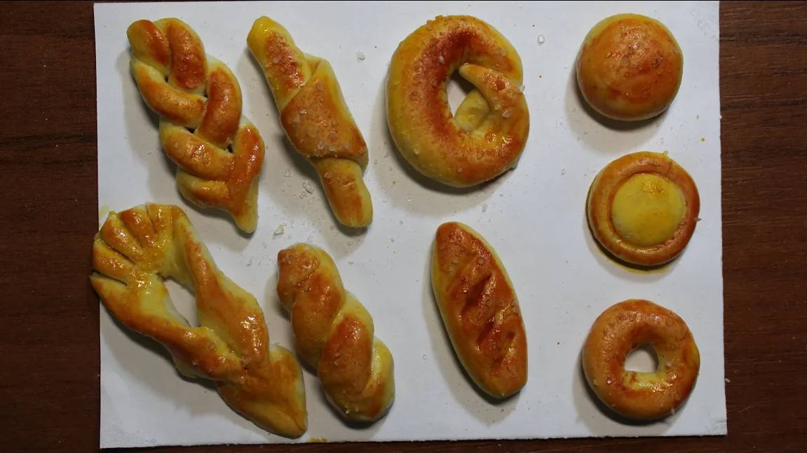 Поделки из соленого теста своими руками. Угощение для кукол. смотреть онлайн