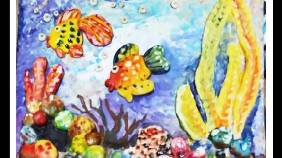 Поделки из соленого теста своими руками. Панно "Золотая рыбка". смотреть онлайн