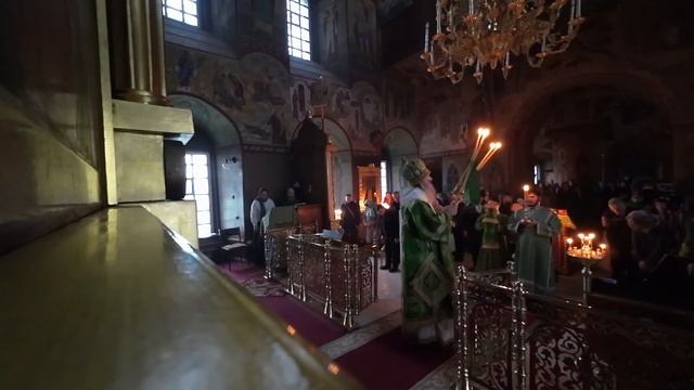 Всенощное бдение накануне Недели 6-й, ваий, праздника Входа Господня в Иерусалим смотреть онлайн