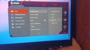 Монитор MSI G2412. Как выглядит экранное меню настроек.