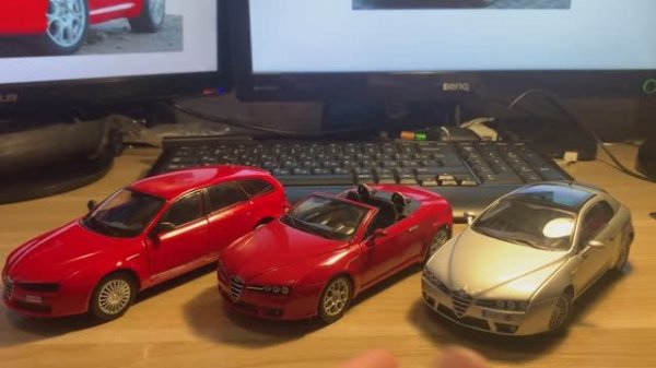 Обзор моделей Alfa Romeo 159 SW(Motormax),Alfa Brera (Cararama) и Alfa Spider(Welly) в масштабе 1/24