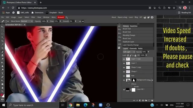 How to create Neon Glowing Light Effect in Photoshop / Photopea - Editing Tutorial смотреть онлайн
