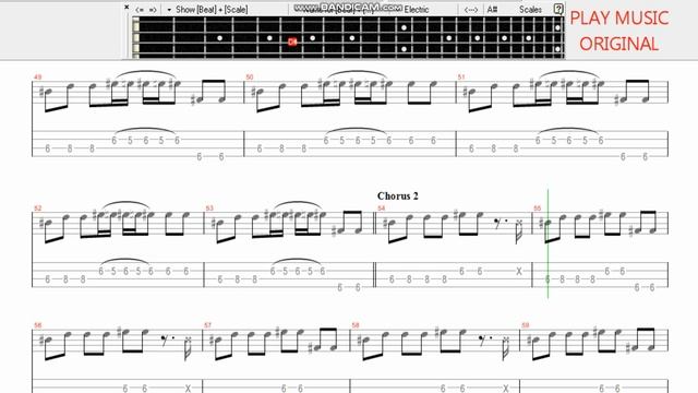 EMIT REMMUS - RED HOT CHILI PEPPERS - SLAP BASS GUITAR PIANO TABS  & NOTATION SHEET - #48