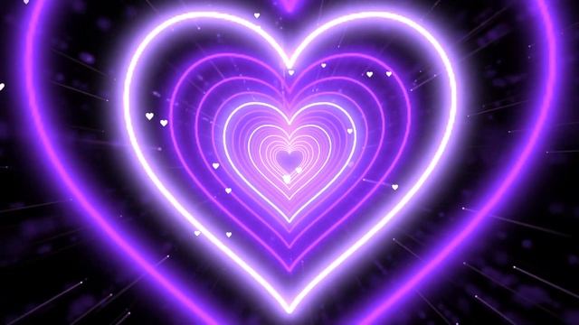Сердечный туннель 4K - Фон с фиолетовым сердцем. смотреть онлайн