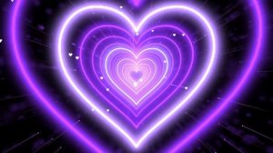 Сердечный туннель 4K - Фон с фиолетовым сердцем.