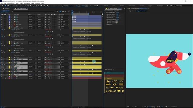 Dog walk cycle Animation Tutorial in After Effects смотреть онлайн