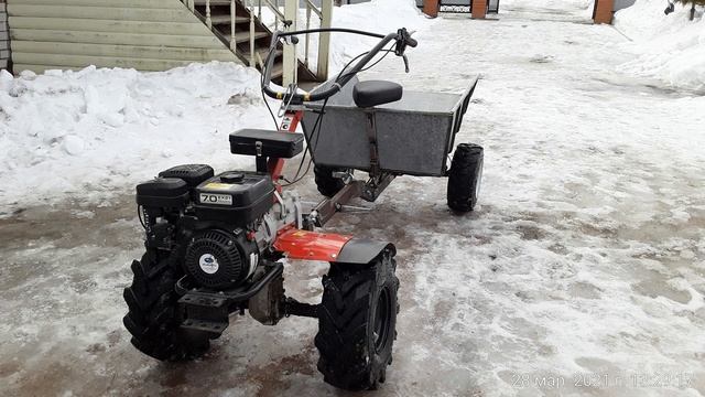 Новый вид прицепа для мотоблока. Тест-драйв.
