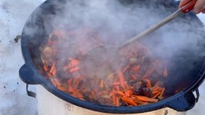 Как приготовить ПЛОВ из баранины в казане на костре. Рецепт плов в казане