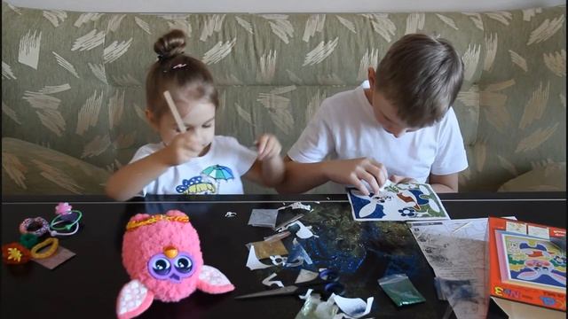 Фреска с блестками Волшебная картина. Детское творчество. смотреть онлайн