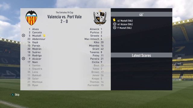 Valencia v Port Vale FIFA Sim смотреть онлайн