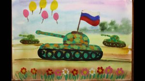 Как нарисовать танк поэтапно легко.