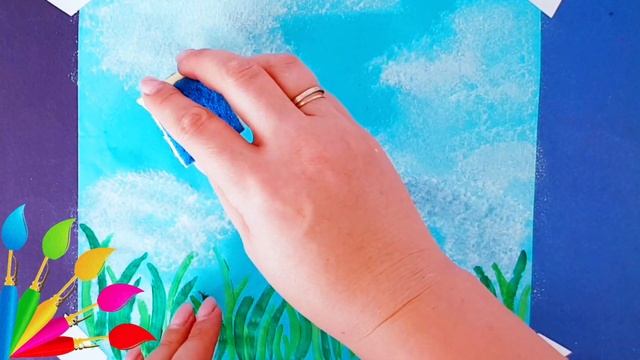 ПРИРОДА (гуашь, губка) || NATURE (gouache, sponge) смотреть онлайн