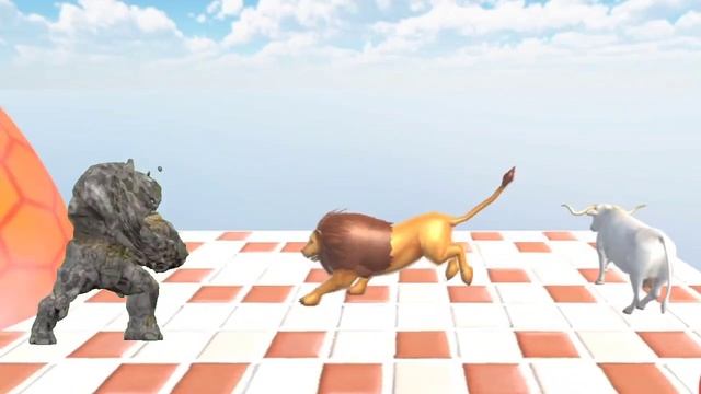 Cow Mammoth Elephant Tiger Gorilla Dinosaur Guess The Right Wall With WildAnimal Matching Game, P-3