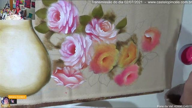 Pintura de jarra com rosas смотреть онлайн