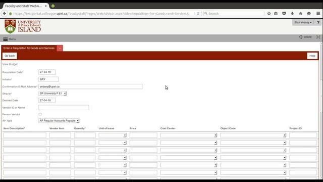 Entering a Requisition for a New Vendor with myUPEI смотреть онлайн