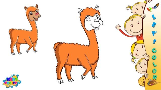 How To Color A Cartoon Alpaca | Easy Coloring Guide For Kids смотреть онлайн