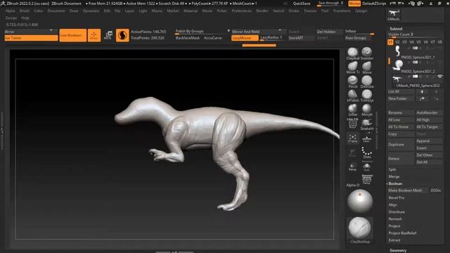 30 Minutes Zbrush Sculpting 164 Baryonyx смотреть онлайн