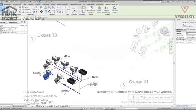 [Курс «Autodesk Revit MEP: Продвинутый уровень»] Оформление листа со схемами смотреть онлайн