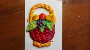 Поделки из соленого теста своими руками. "Корзинка с фруктами"