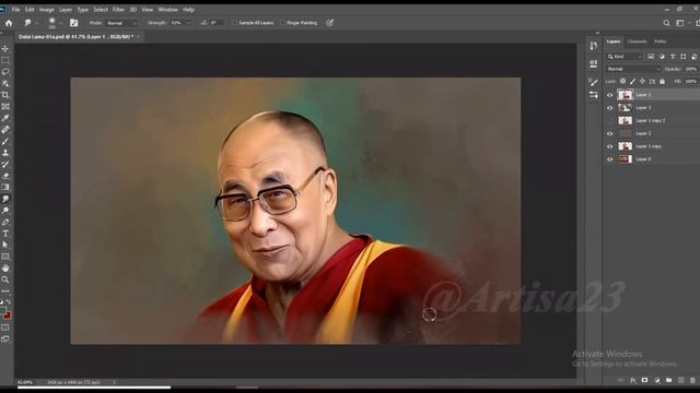 IPAD PAINTING TUTORIAL - Dalai Lama art in Procreate | Artisa 23 смотреть онлайн