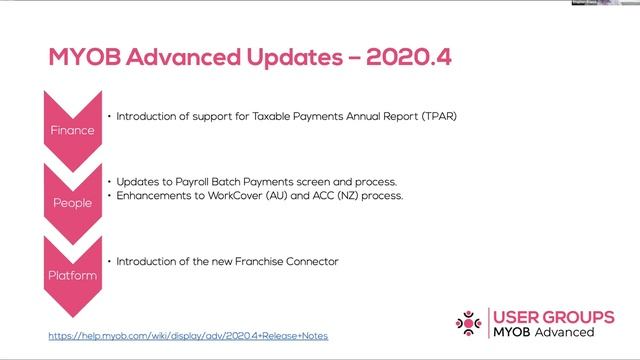 5. Version Releases and Industry Updates - MYOB Advanced User Groups March 2021 смотреть онлайн