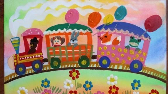 Как нарисовать паровозик гуашью поэтапно. Видео уроки рисования. смотреть онлайн