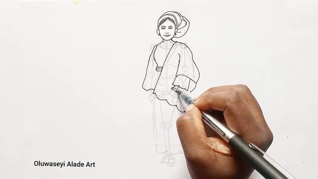 How to draw an African woman wearing Iro, buba, gele step by step/easy drawing tutorial for everyon смотреть онлайн