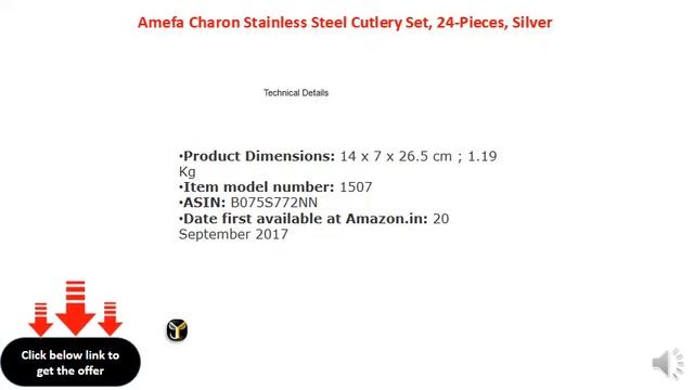 Amefa Charon Stainless Steel Cutlery Set, 24-Pieces, Silver смотреть онлайн