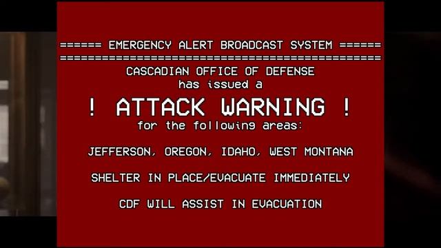 Cascadian Emergency Alert Broadcast System - Attack Warning - EAS MOCK