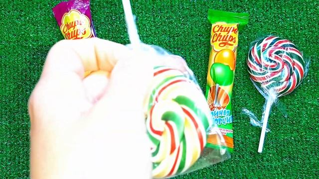 Candy Lollipops And Sweets. Yummy Rainbow Lollipops ChupaChups And Scandic ASMR