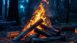 Сказочный Костер в Ночном Лесу | Приятные Звуки Костра и Потрескивание Дров