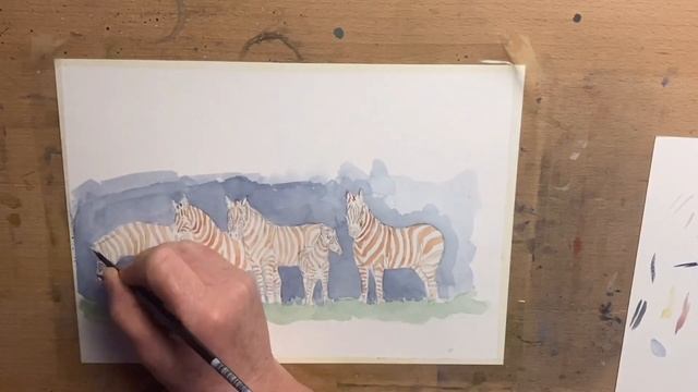 watercolour tutorial , how to paint zebra #animalart #wildlifeart смотреть онлайн