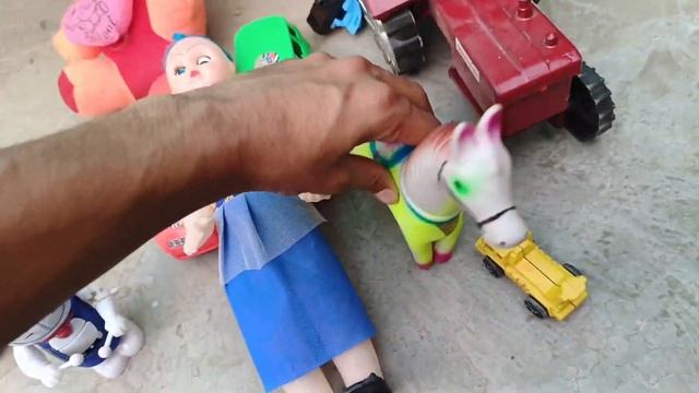 toy video | gadi wala cartoon | kids toy ka video dumper,jcb,truck & tractor,doll,cars, horse смотреть онлайн