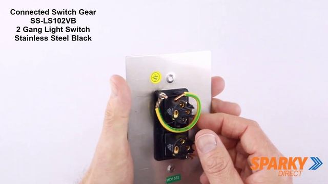 Connected Switch Gear SS-LS102VB | 2 Gang Light Switch | Stainless Steel / Black смотреть онлайн
